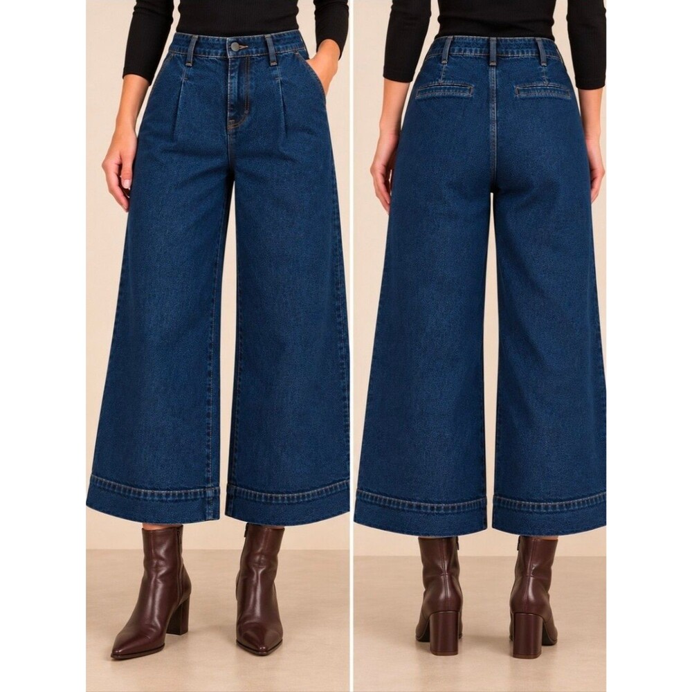 Boden Denim Wide-Leg Culottes Jeans Size 10 Regular